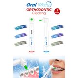 Oral White Orthodontic Cleaning Arayüz Fırçası Başlığı Diş Teli Olanlara Özel Dönen Başlıklı 2 Adet Yedek Başlık
