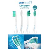 Oral White Sonic Optimum Cleaning Yedek Diş Fırçası Başlığı, 4'lü Paket | Sonic Optimum Cleaning, Hassas Temizlik, Philips Sonicare Uyumlu (One serisi ile uyumlu değildir.)