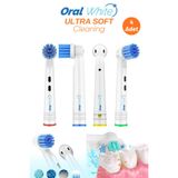 Oral White Ultra Soft Cleaning Yedek Diş Fırçası Başlığı, 4'lü Paket | Ultra Soft Cleaning, Yumuşak Temizlik