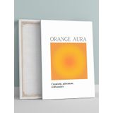 Orange Aura Soul, Turuncu Aura Manifest, Olumlama, Mantra, Spiritüel, Meditasyon Kanvas Tablo