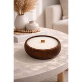 ORANGE CONCEPT %100 Doğal Soya Mumu - Hindistan Cevizi Kokulu Ahşap Fitilli Vegan Mum ( 10 x 3 cm )