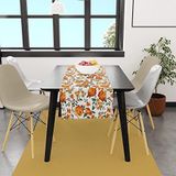 Orange Lotus Runner-TR102, 140x45cm (İnce Keten, Uluslararası Yıkama Ve Solmama Sertifikası)