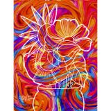 Orange Mango, Lava Florals, Flower-Detailed, 8x11 Page, Hardcover Journal, Art Pad, Sketchbook, Drawing Book: Created With Hand-Drawn Art By: Artist Mary Elisabeth Linder @ MaryEMade
