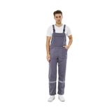 Orange Safety Gri Bahçıvan İş Tulumu Reflektörlü%100 Pamuk (XL)