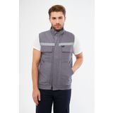 Orange Safety Gri Yelek 7/7 Gabardin %100 Pamuk Kapitoneli Reflektörlü