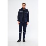 Orange Safety İş Elbisesi Yelek Pantolon Takım 7/7 Gabardin Kumaş Reflektörlü (S)
