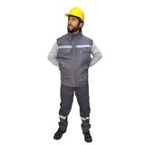 Orange Safety İş Elbisesi Yelek Pantolon Takım 7/7 Gabardin Kumaş (S)