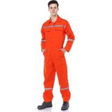 Orange Safety Iş Tulumu Bütün Pamuk Reflektörlü Turuncu