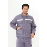 Orange Safety Mont 7/7 Gabardin %100 Pamuk Reflektörlü Kapitoneli Kışlık Gri