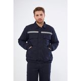 Orange Safety Mont 7/7 Gabardin %100 Pamuk Reflektörlü Kapitoneli Kışlık Lacivert