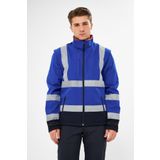 Orange Safety Saks Mavi Softshell Mont Reflektörlü Kolları Çıkmalı