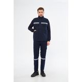 Orange Safety Yelek Pantolon 7/7 Gabardin %100 Pamuk Kapitoneli Reflektörlü Kışlık - Lacivert - XL