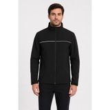 ORANGECAT Unisex Siyah Reflektör Şeritli Suya Dayanıklı Softshell İş Montu