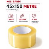 Oratek 45X150 Metre Koli Bandı Şeffaf Hotmelt Güçlü Yapışkanlı Spor Malzemeleri Paketleme Koli Bandı - 1 Adet - --