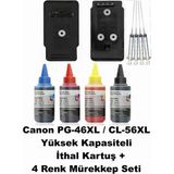 Oratek Canon E414-PG-46XL/CL-56XL Siyah-Renkli Yüksek Kapasite Tıpalı Muadil Dolabilen Mürekkepli Kartuş Seti - Beyaz