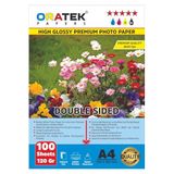 Oratek Canon Gı-40 G5040 Fotoğraf Kağıdı A4 Premium Parlak Çift Taraflı 120 Gr 100 Adet, Beyaz
