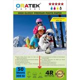 Oratek Canon Gı-40 G7040 Evertday Premium Parlak 10X15Cm Fotoğraf Kağıdı 300 Gr50 Adet, Beyaz