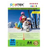 Oratek Canon Gı-40 G7040 Fotoğraf Kağıdı A4 Premium Parlak Çift Taraflı 300 Gr. 50 Adet, Beyaz