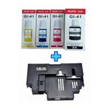 ORATEK Canon GI-41 G2470 4 Renk Muadil Mürekkep Seti + Canon MC-G02 Muadil Atık Kutusu Bakım Tankı Hediye