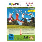 Oratek Canon Maxify Gx3050 Fotoğraf Kağıdı A4 Premium Parlak 300 Gr. 20 Adet, Beyaz