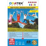 Oratek Canon Maxify Gx7045 Uyumlu Fotoğraf Kağıdı 10X15 Cm Premium Parlak 200 Gr 25 Adet, Beyaz