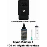 Oratek Canon Pixma E314 / PG-46XL Siyah Yüksek Kapasite Tıpalı Ithal Muadil Dolabilen Kartuş+Mürekkep+Şırınga - Beyaz
