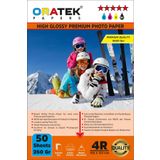 Oratek Canon Pixma Gı-41 G3420 Fotoğraf Kağıdı 10X15 Cm Premium Parlak 260 Gr 50 Adet, Beyaz