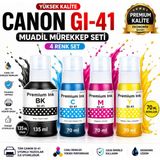 Oratek Canon Pixma Gı-41 Ithal Muadil Mürekkep Seti 4 Renk 135 ml Siyah 70 ml Renkli G2420 G2430 G2460 G2470 Uyumlu