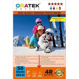 Oratek Canon Pixma Gı-490 G2410 Fotoğraf Kağıdı 10X15 Cm Premium Parlak 260 Gr 50 Adet, Beyaz