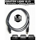Oratek Epson 103 L3260 1.5 Metre Yazıcı Kablosu - USB A To B Printer Cable | Tüm Markalara Uyumludur. 1.5mt - 1,5 m - Siyah