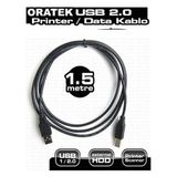 Oratek Epson ile Uyumlu 103 L6190 1.5 Metre Yazıcı Kablosu - USB A to B Printer Cable | Tüm Markalara Uyumludur