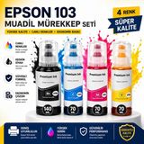 Oratek Epson L3250 Uyumlu 103 Yüksek Kapasiteli Ithal Muadil Mürekkep Seti 4 Renk 140 ml Siyah 70 ml Renkli