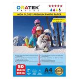 Oratek Papers Epson Yazıcılar İçin Premium Parlak A4 Fotoğraf Kağıdı 200 Gr50 Yaprak, Beyaz