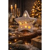 oraychess Yılbaşı Dekoratif Işıklı Yıldız Biblo – 3D yazıcı ürünü Noel Süsü, Masa ve Dresuar Dekoru
