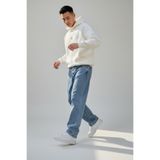 OrayStore Erkek Kar Yıkama Relaxed Pantolon Rahat Kesim Denim, 32