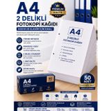 Orbak Kağıt Premium A4 2 Delikli Fotokopi Kağıdı 50 Adet | Dosya ve Klasör Uyumlu Yazıcı Kağıdı