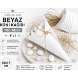Orbak Kağıt Premium Beyaz Koni Kağıdı 100 Adet | Ipli Hediyelik Ikram ve Şeker