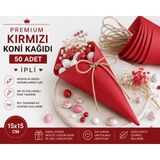 Orbak Kağıt Premium Kırmızı Koni Kağıdı 50 Adet | Ipli Hediyelik Ikram ve Şeker Sunum Külahı