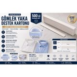 Orbak Kağıt Premium Önü Beyaz Arkası Gri Gömlek Yaka Destek Kartonu 2,5x34,5 cm 500'lü | Gömlek Paketleme, Yaka Koruma ve Ambalaj Ka