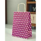 Orbak Kağıtçılık 1.kalite 18X8X24 cm (1 Adet) Mor Renk Beyaz Benekli Kraft Kağıt Çanta,hediye Poşeti,hediye Paketi