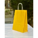 Orbak Kağıtçılık 1.kalite 18X8X24 cm 1’ Li Sarı Renkli Kraft Kağıt Çanta, Hediye Poşeti, Hediye Paketi, Kraft Çanta - 1 Adet