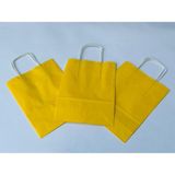Orbak Kağıtçılık 1.kalite 18X8X24 cm 3’ Lü Sarı Renkli Kraft Kağıt Çanta, Hediye Poşeti, Hediye Paketi, Kraft Çanta - 3 Adet