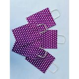 Orbak Kağıtçılık 1.kalite 18X8X24 cm (5 Adet) Mor Renk Beyaz Benekli Kraft Kağıt Çanta,hediye Poşeti,hediye Paketi - Kahverengi