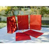 Orbak Kağıtçılık 1.kalite 18X8X24 cm 5’ Li Bordo Renkli Kraft Kağıt Çanta, Hediye Poşeti, Hediye Paketi, Kraft Çanta - 5 Adet