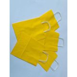 Orbak Kağıtçılık 1.kalite 18X8X24 cm 5’ Li Sarı Renkli Kraft Kağıt Çanta, Hediye Poşeti, Hediye Paketi, Kraft Çanta - 5 Adet