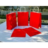 Orbak Kağıtçılık 1.kalite 18X8X24 cm 5’li Kırmızı Renkli Kraft Kağıt Çanta Hediye Poşeti Hediye Paketi Kraft Çanta - 5 Adet