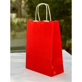 Orbak Kağıtçılık 1.kalite 18X8X24CM 1’li Kırmızı Renkli Kraft Kağıt Çanta Hediye Poşeti Hediye Paketi Kraft Çanta - 1 Adet