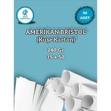 Orbak Kağıtçılık 240 Gr. Amerikan Bristol Kağıt Karton 35X50 50 Adet (2,1 Kg) - Beyaz