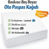 Orbak Kağıtçılık Baskısız Boş Beyaz Oto Paspas Kağıdı 35X50 cm – Su Geçirmez, Lamineli, 100’LI - 100 Adet
