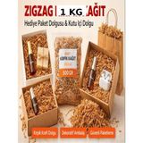 Orbak Kağıtçılık Kahverengi Kraft 1 kg Kırpık Kağıt, Z Zigzag, Süs Hediye Kutu Dolgu Kağıt Kırpık Kutu Içi Süsleme